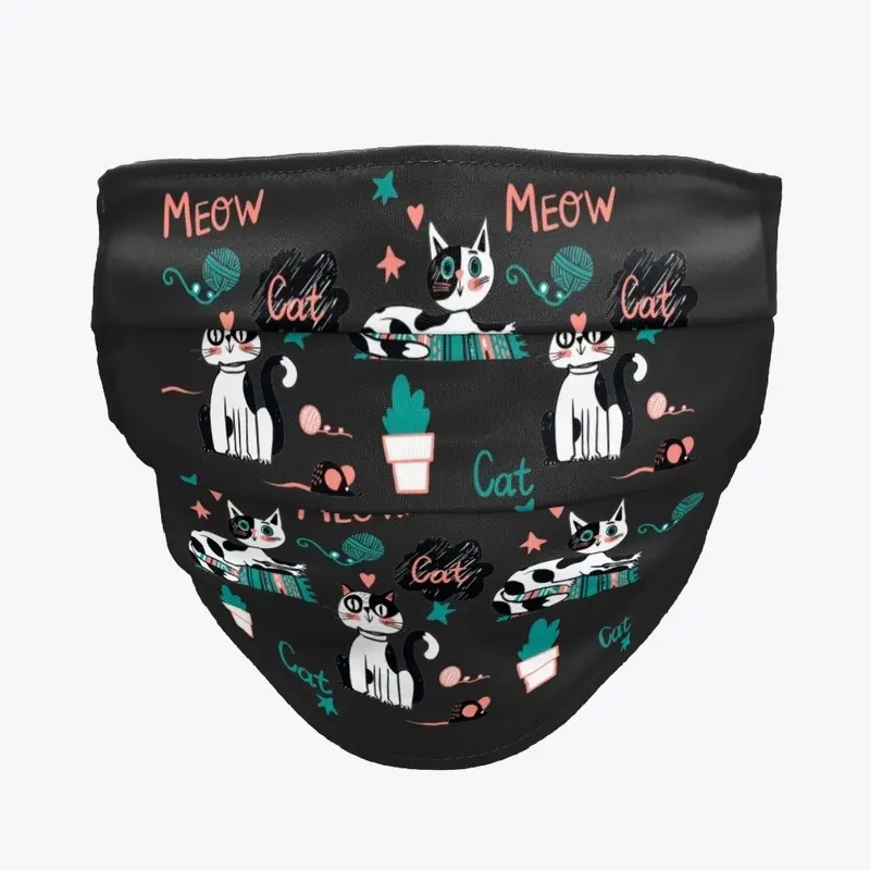 Cat lovers face mask